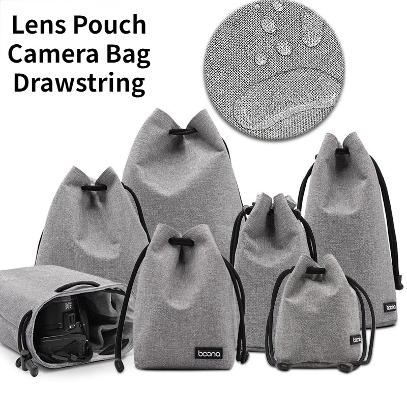 DSLR Camera Bag Lens Case Lens Drawstring Pouch Camera Pouch For Nikon Canon Sony Olympus Fuji Lycra Lens Bag Photo Photographic Bag For Camera Cosmetic Storage Electronic Gadgets