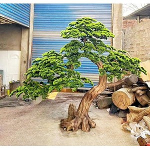 Artificial Bonsai Tree Podocarpus Tree - Fake Guest-Greeting Pine Trees - Faux Plants Bonsai Decoration - for Home Table Office Bedroom Living Room - Landscape and Venue Decor(4FT)