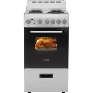 Avanti Electric Range Oven Compact Design, 2.1-Cu.Ft. Capacity with 4 Coil Burners, Framed Glass Oven Door, Storage Drawer and Broiler with Pan Perfect for Apartments, 20-Inch, Stainless Steel